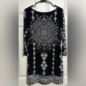 Style & Co. Black and White Patterned Dress